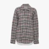 Relaxed cocoon shacket in blue-red check Relaxed cocoon shacket in blue-red check