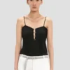 Rouleaux cami top in black Rouleaux cami top in black