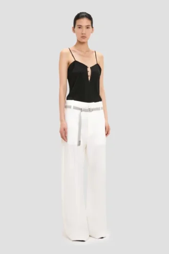 Rouleaux cami top in black