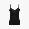 Rouleaux cami top in black Rouleaux cami top in black