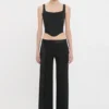 Satin waistband trouser in black Satin waistband trouser in black