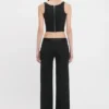 Satin waistband trouser in black Satin waistband trouser in black