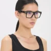 Sculpted flat top frame in black Sculpted flat top frame in black
