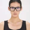 Sculpted flat top frame in black Sculpted flat top frame in black