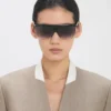 Sculpted metal and acetate sunglasses with flat top Sculpted metal and acetate sunglasses with flat top