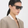 Sculpted metal and acetate sunglasses with flat top Sculpted metal and acetate sunglasses with flat top