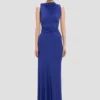 Sleeveless draped gown in bright indigo Sleeveless draped gown in bright indigo