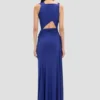 Sleeveless draped gown in bright indigo Sleeveless draped gown in bright indigo