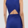 Sleeveless draped gown in bright indigo Sleeveless draped gown in bright indigo