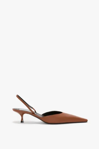 Sloane halter back 45 in dark tan leather