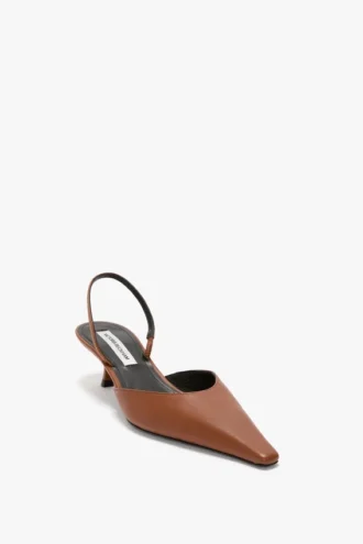 Sloane halter back 45 in dark tan leather