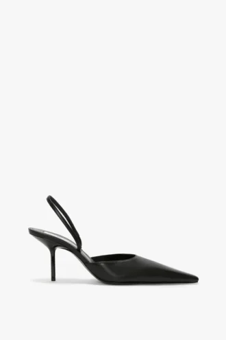 Sloane halter back 75 in black leather