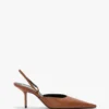 Sloane halter back 75 in dark tan leather