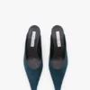 Sloane mule 45 in teal blue satin Sloane mule 45 in teal blue satin