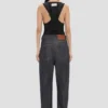 Split tank top in black Split tank top in black