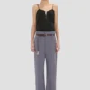 Straight leg folded trouser in flint