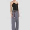 Straight leg folded trouser in flint