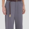 Straight leg folded trouser in flint