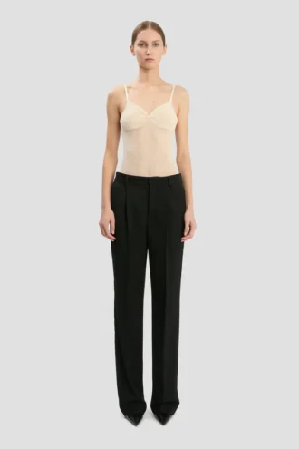 Tailored straight leg trouser in black