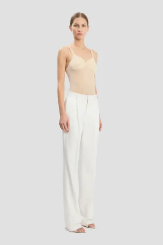Tailored straight leg trouser in ivory Tailored straight leg trouser in ivory