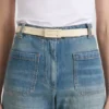 Tonal dorian belt in ivory smooth leather Tonal dorian belt in ivory smooth leather