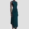 Twist dress in dark teal