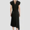 Twist shoulder dress in black
