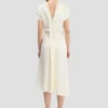 Twist shoulder dress in ivory
