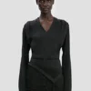 V-neck top in black V-neck top in black