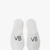 Vb embroidered towelling slippers in white Vb embroidered towelling slippers in white