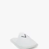 Vb embroidered towelling slippers in white Vb embroidered towelling slippers in white