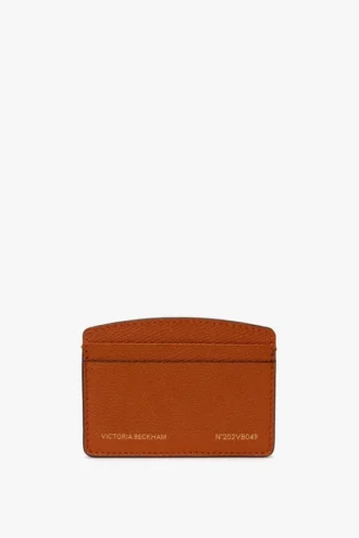 Victoria card holder in burnt orange grained leather Victoria card holder in burnt orange grained leather