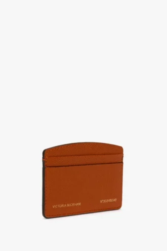 Victoria card holder in burnt orange grained leather Victoria card holder in burnt orange grained leather