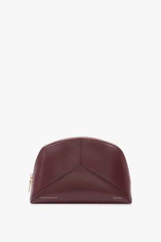 Victoria large travel pouch in burgundy leather Victoria large travel pouch in burgundy leather