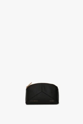 Victoria mini travel pouch in black leather Victoria mini travel pouch in black leather