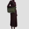 Victoria tote bag in dark olive suede Victoria tote bag in dark olive suede