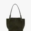 Victoria tote bag in dark olive suede Victoria tote bag in dark olive suede