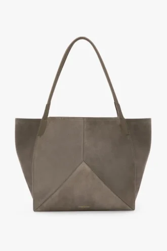 Victoria tote bag large in pebble grey suede Victoria tote bag large in pebble grey suede