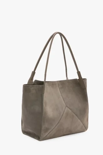 Victoria tote bag large in pebble grey suede Victoria tote bag large in pebble grey suede