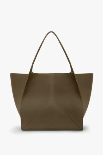Victoria travel tote bag in khaki leather Victoria travel tote bag in khaki leather