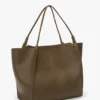 Victoria travel tote bag in khaki leather Victoria travel tote bag in khaki leather
