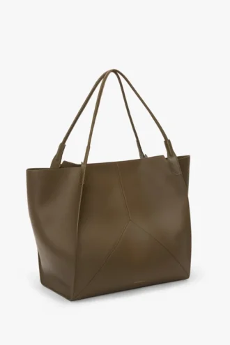 Victoria travel tote bag in khaki leather Victoria travel tote bag in khaki leather